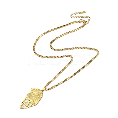 304 Stainless Steel Pendant Necklaces NJEW-C017-02G-1