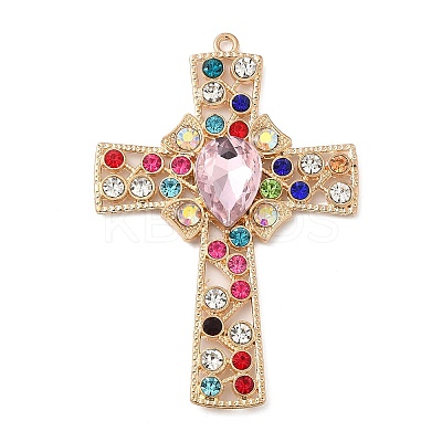 Alloy Rhinestone Big Pendants LS-ALRI-F074-05G-1
