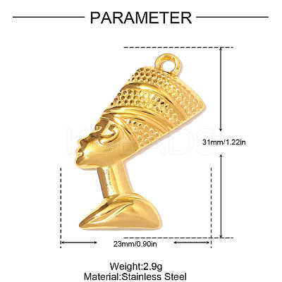 304 Stainless Steel Pendants STAS-OY008-38G-1