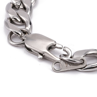 Tarnish Resistant Unisex 304 Stainless Steel Cuban Chain Necklaces NJEW-JN03489-01-1