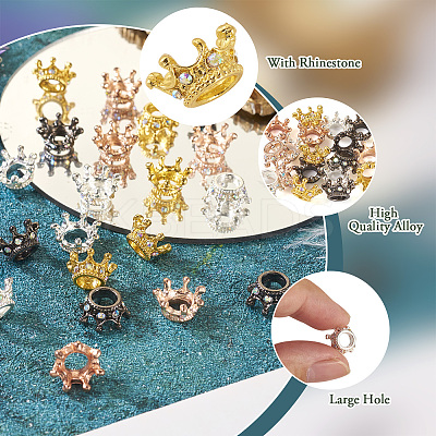 20Pcs 4 Colors Zinc Alloy European Beads FIND-TA0004-03-1