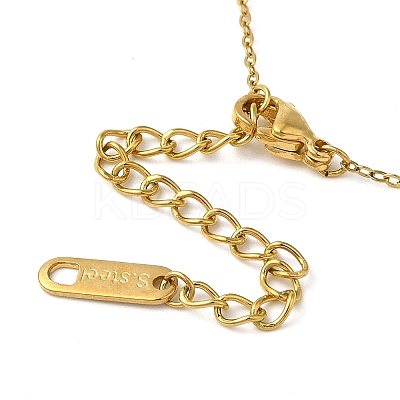 304 Stainless Steel & Plastic Pearl Link Chain Necklaces for Women NJEW-K383-04C-G-1