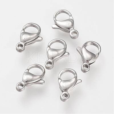 Tarnish Resistant 304 Stainless Steel Lobster Claw Clasps STAS-S066-12mm-15-1