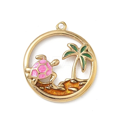 304 Stainless Steel Enamel Pendants STAS-L022-565G-02-1
