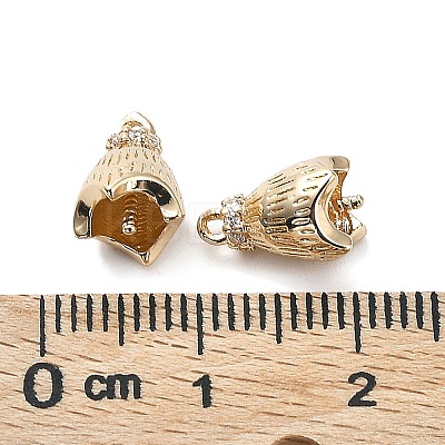 Brass with K9 Glass Pinch Bails KK-Z031-04KCG-1