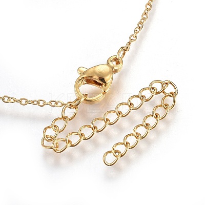 304 Stainless Steel Brass Cubic Zirconia Pendant Necklaces NJEW-O108-13G-1