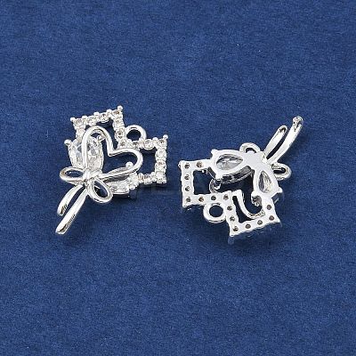 Brass Micro Pave Cubic Zirconia Pendants KK-K407-27S-01-1