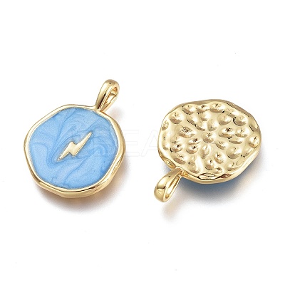 Brass Enamel Pendants KK-K248-03G-1