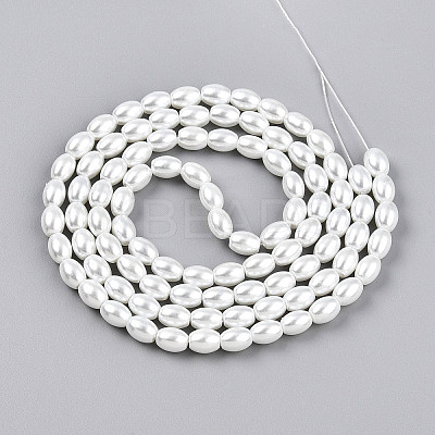 Baking Paint Pearlized Glass Pearl Bead Strands X-HY-T002-01A-01-1