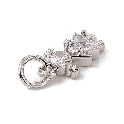Brass Micro Pave Cubic Zirconia Charms ZIRC-F132-22P-1