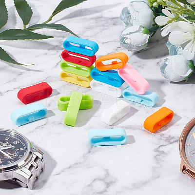 36Pcs 9 Colors Silicone Replacement Watch Band Strap Loops SIL-GF0001-10-1