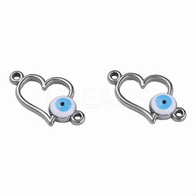 304 Stainless Steel Enamel Connector Charms STAS-N087-64-02P-1