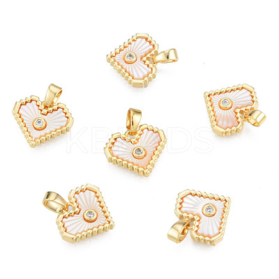 Natural Freshwater Shell Charms KK-N233-414-1