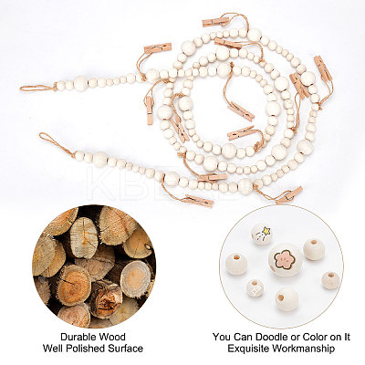 Wood Beaded Garlands AJEW-WH0042-96-1