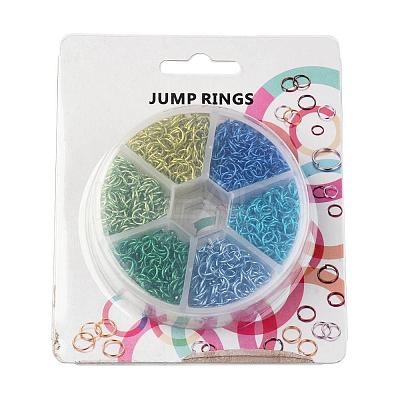 6 Colors Aluminum Wire Open Jump Rings ALUM-JP0001-01A-1