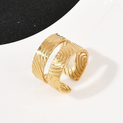 304 Stainless Steel Cuff Open Rings for Women RJEW-H255-01G-06-1
