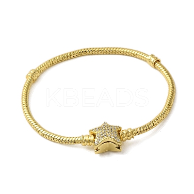 Rack Plating Brass Micro Pave Cubic Zirconia Bracelets BJEW-P336-01G-1
