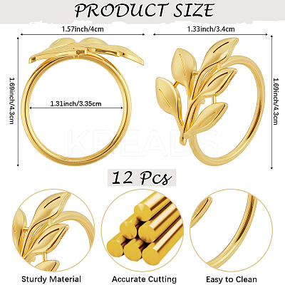 Christmas Theme Alloy Napkin Rings AJEW-WH20020-134B-G-1
