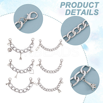 6Pcs 6 Styles Aluminum Canvas Shoes Chains FIND-GO00005-1