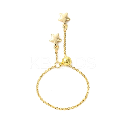Adjustable Brass Cable Chains Finger Rings RJEW-TA00237-1