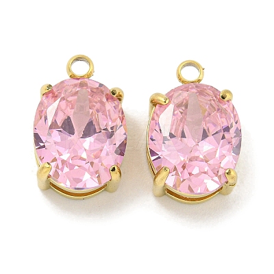 PVD Vacuum Plating 304 Stainless Steel Pendants Cubic Zirconia Pendants STAS-L278-009P-A02-1