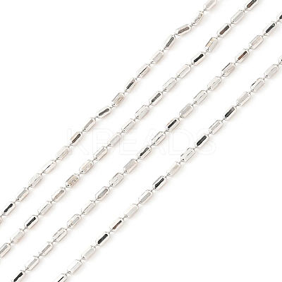 Anti-Tarnish Rhodium Plated 925 Sterling Silver Oval Ball Chains STER-F052-02P-1