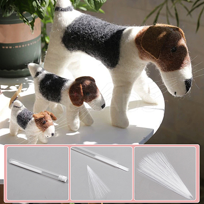 Plastic Simulated Animal Whiskers for Crafts Needle Felting DIY-WH0430-904A-02-1