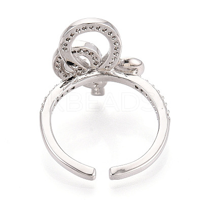 Knot Brass Micro Pave Cubic Zirconia Cup Peg Ring Settings KK-N274-23P-1