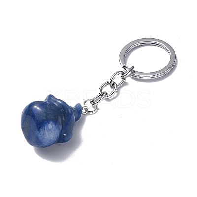 Natural/Synthetic Gemstone Keychains KEYC-P011-04P-1