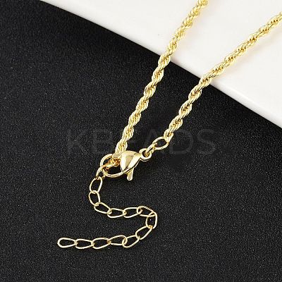 Brass Twist Rope Chains Necklace for Women NJEW-P265-15G-1