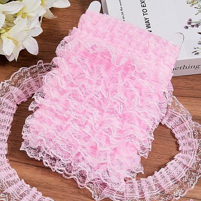 10M Polyester Pleated Lace Trim OCOR-CY0002-17A-1