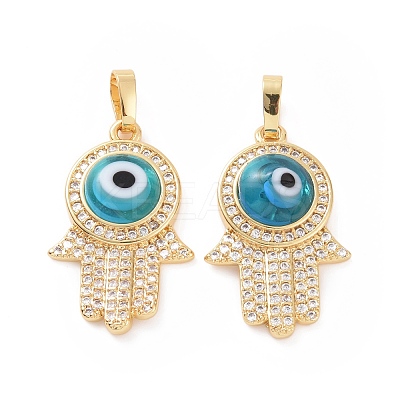 Brass Micro Pave Cubic Zirconia Pendants ZIRC-F136-03G-07-1
