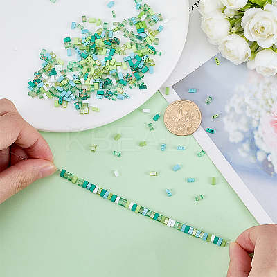 300Pcs 10 Colors 2-Hole Baking Paint Glass Seed Beads SEED-ME0001-31-1