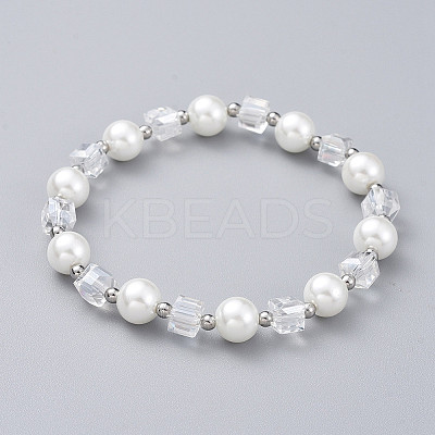 Glass Beads Stretch Bracelets BJEW-JB04757-1