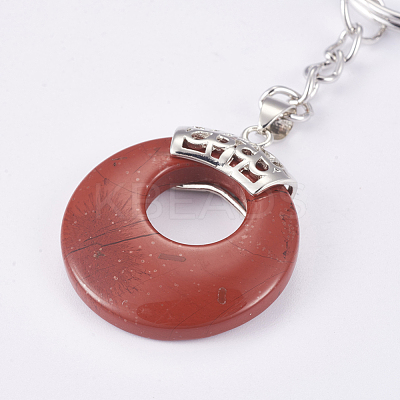 Natural Red Jasper Keychain KEYC-P041-D25-1