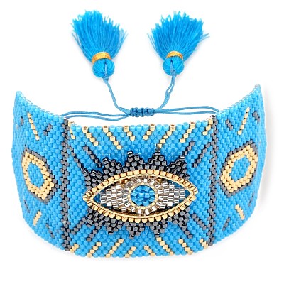 Friendship Eye Loom Pattern Seed Beads Bracelets for Women BJEW-Z013-15C-1
