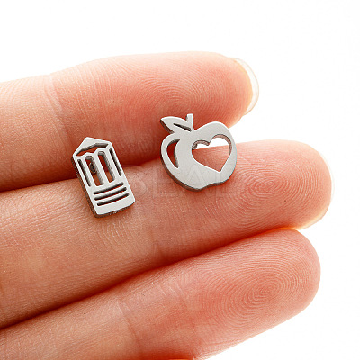 Teachers' Day 304 Stainless Steel Stud Earrings WG52A93-02-1