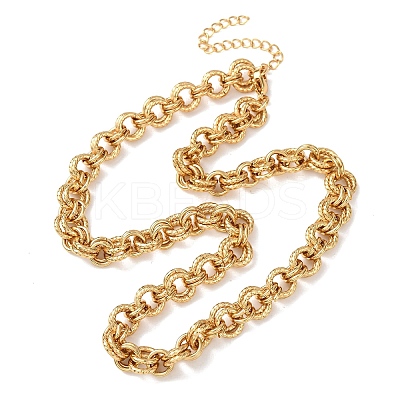 8MM 304 Stainless Steel Twisted Double Rolo Chain Necklaces for Women NJEW-G194-05G-02-1