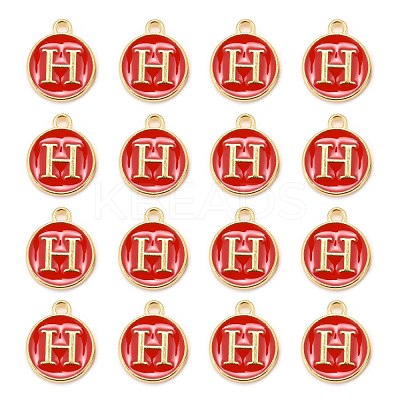 Golden Plated Alloy Enamel Charms ENAM-S118-03H-1