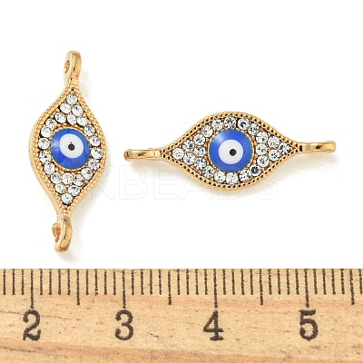Alloy Blue Enamel Evil Eye Connector Charms ENAM-S003-03B-1