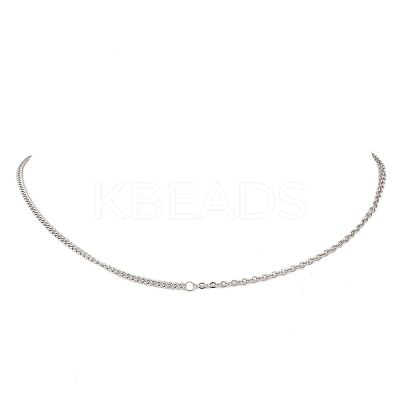 2MM 304 Stainless Steel Cable Chain Curb Chain Necklaces for Women NJEW-JN05560-1