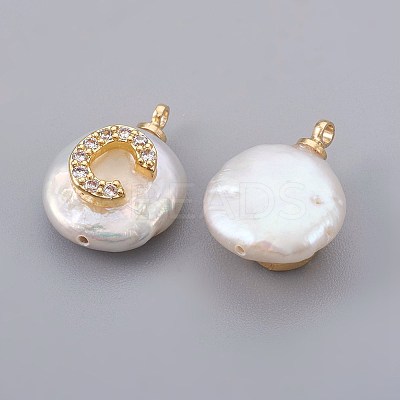 Natural Cultured Freshwater Pearl Pendants PEAR-F008-30G-C-1