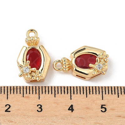 Brass Micro Pave Cubic Zirconia Pendants KK-S531-06G-1