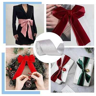 10 Yards Single Face Velvet Ribbon OCOR-WH0093-12A-1