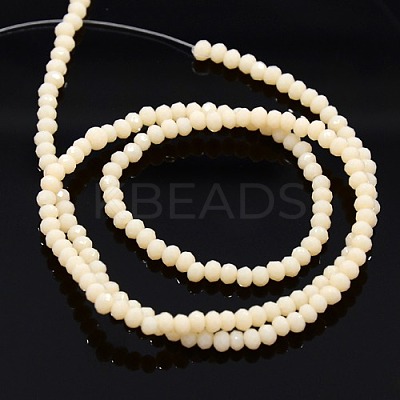 Opaque Solid Color Crystal Glass Faceted Rondelle Beads Strands GLAA-F025-A01-1