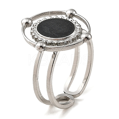 304 Stainless Steel Enamel Open Cuff Rings for Women RJEW-F166-43P-01-1