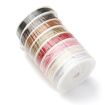 8 Rolls 8 Colors Waxed Cotton Cords YC-YW0001-04-1