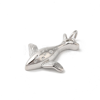 Rack Plating Whale Brass Pendants KK-Z056-04P-1