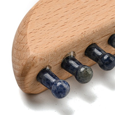 Natural Blue Spot Jasper Scalp Massager AJEW-G058-01E-1