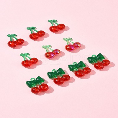 10Pcs 3 Styles Transparent Acrylic Pendants OACR-FS0001-82-1